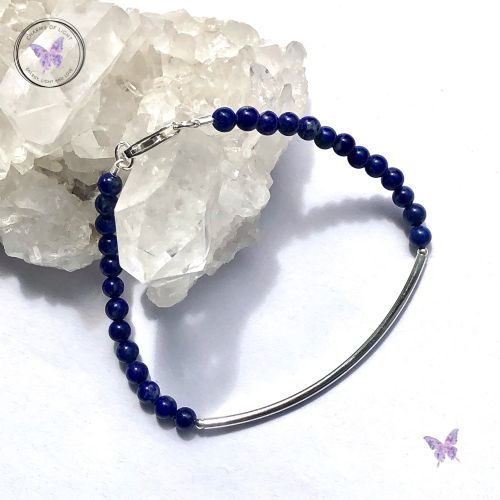 Lapis Lazuli Beaded Tube Bracelet